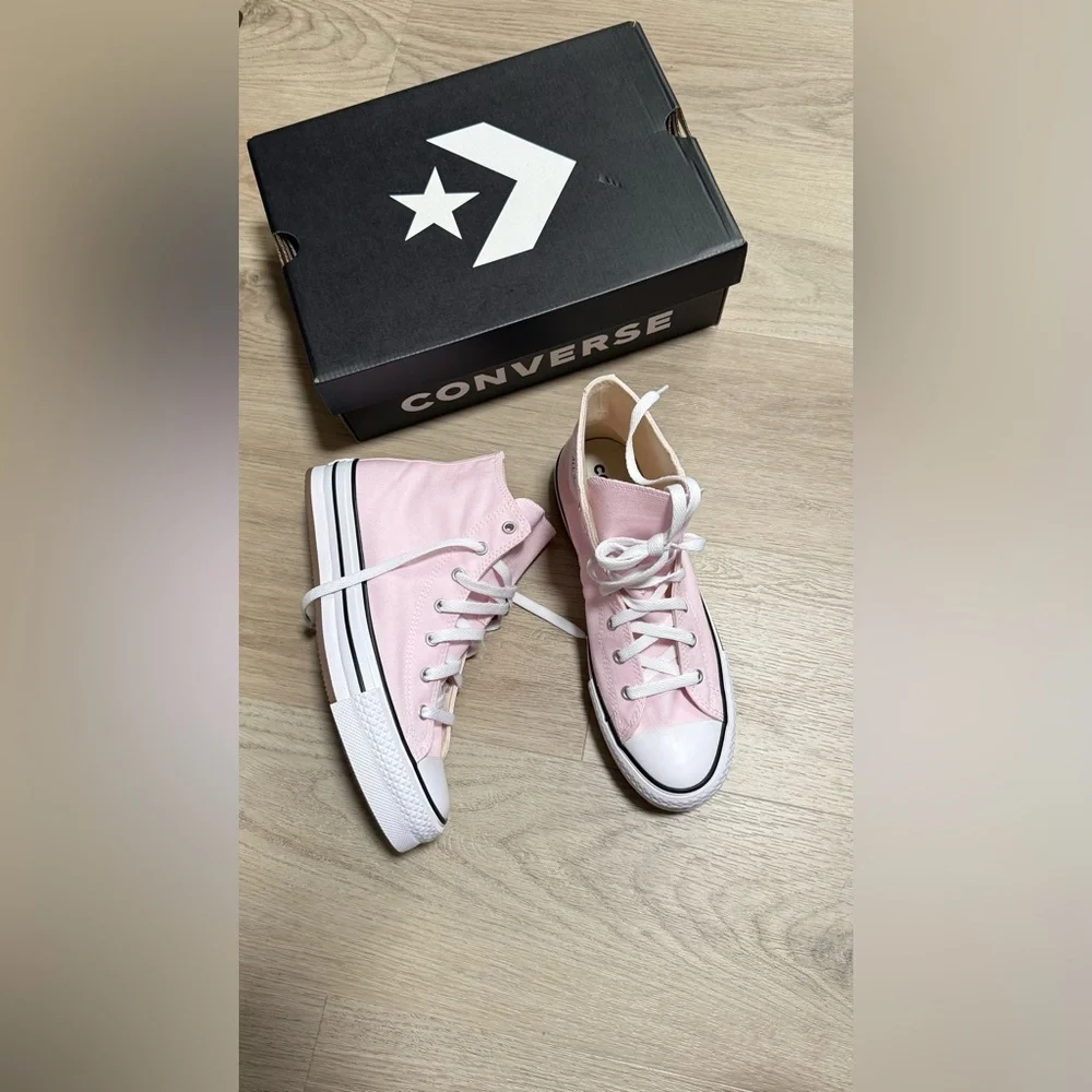 Converse Pink Low-Top Canvas Sneakers with White Accents